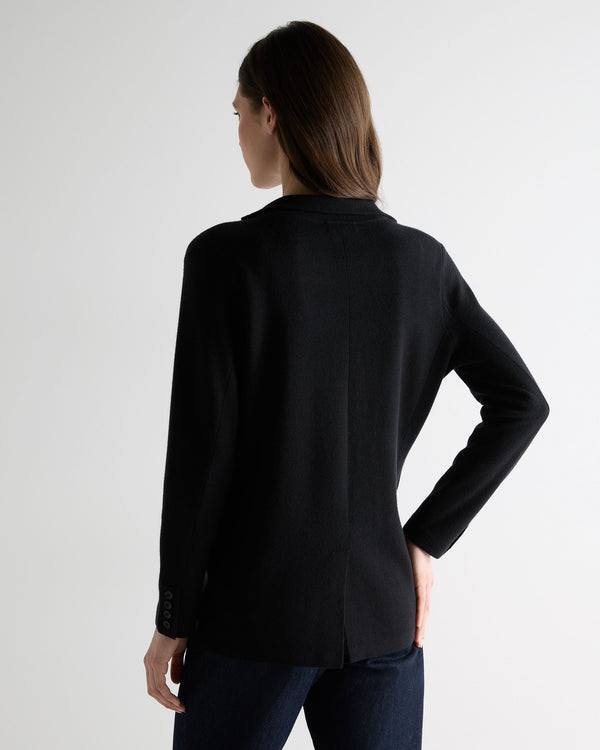 N.Peal Women's Superfine Cashmere Silk Blazer Black