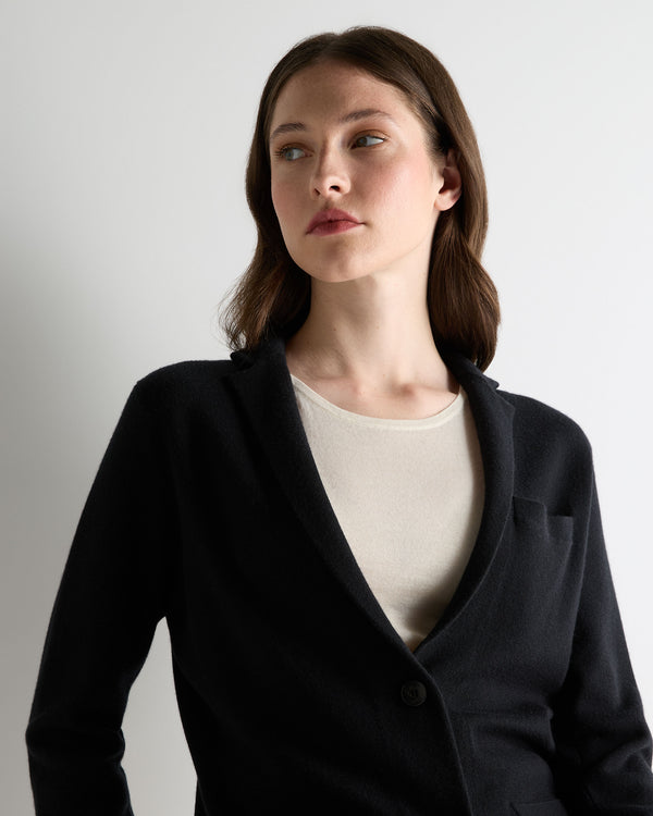 N.Peal Women's Superfine Cashmere Silk Blazer Black
