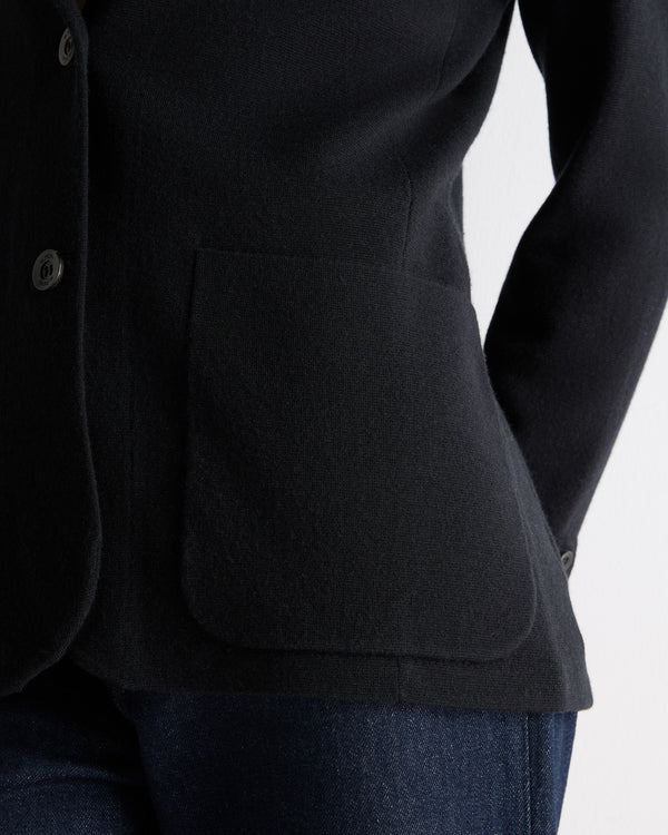 N.Peal Women's Superfine Cashmere Silk Blazer Black