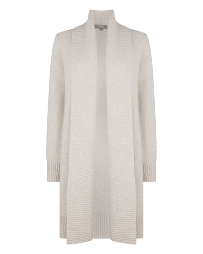 N.Peal Women's Abbey Cashmere Cardigan Ash Grey Marl