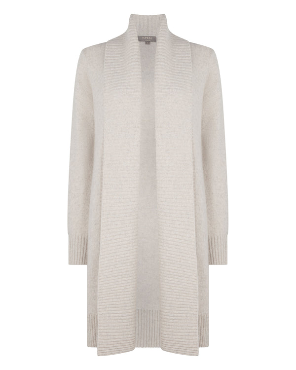 N.Peal Women's Abbey Cashmere Cardigan Ash Grey Marl