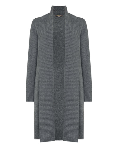 N.Peal Women's Abbey Cashmere Cardigan Elephant Grey