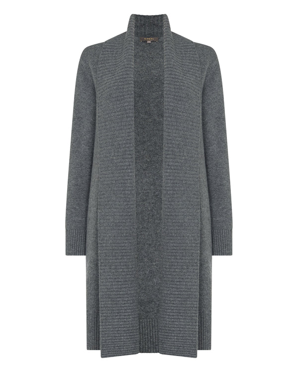 N.Peal Women's Abbey Cashmere Cardigan Elephant Grey