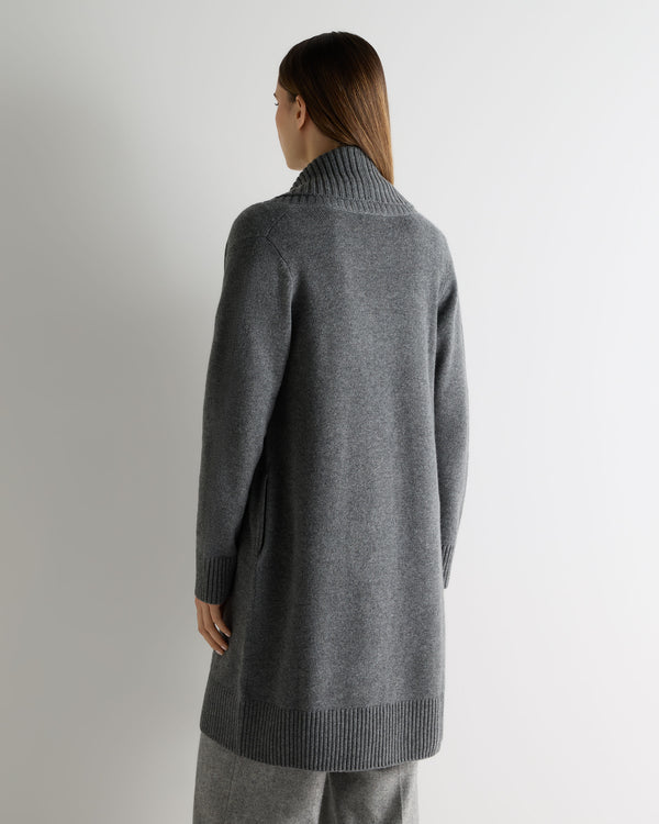 N.Peal Women's Abbey Cashmere Cardigan Elephant Grey