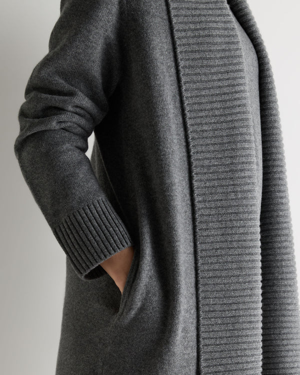 N.Peal Women's Abbey Cashmere Cardigan Elephant Grey