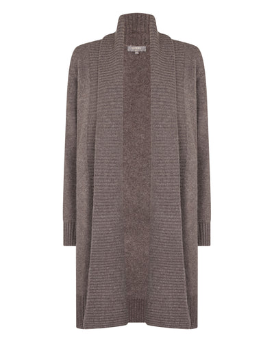 N.Peal Women's Abbey Cashmere Cardigan Otter Brown
