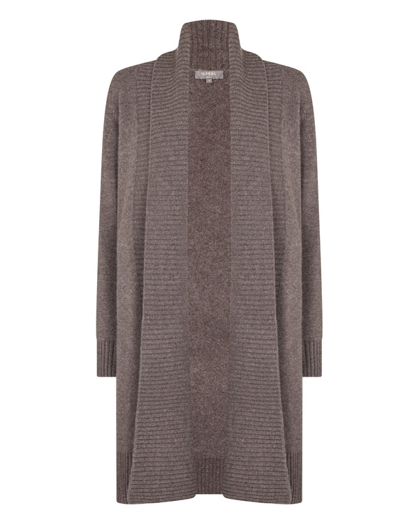 N.Peal Women's Abbey Cashmere Cardigan Otter Brown