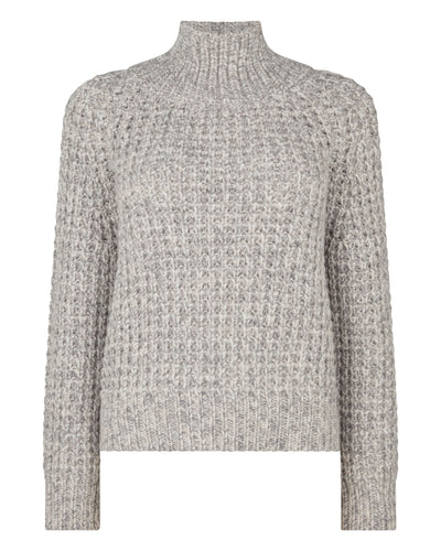 N.Peal Women's Super Chunky Rib Cashmere Jumper Flannel Grey Marl
