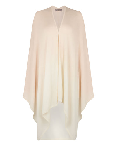 N.Peal Women's Lily Ombre Cashmere Cape Ecru White