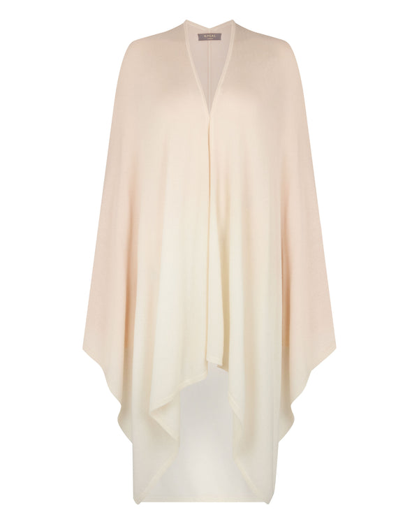 N.Peal Women's Lily Ombre Cashmere Cape Ecru White