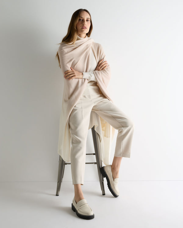 N.Peal Women's Lily Ombre Cashmere Cape Ecru White