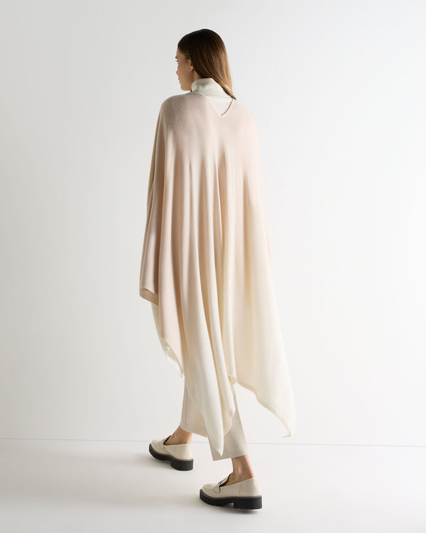 N.Peal Women's Lily Ombre Cashmere Cape Ecru White