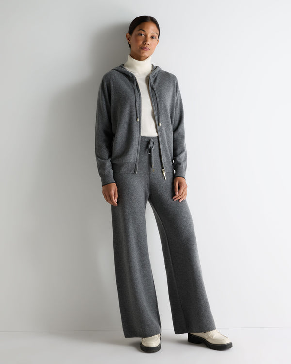 N.Peal Women's Honeycomb Knit Cashmere Trouser Elephant Grey