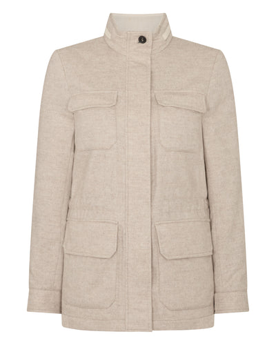 N.Peal Women's Avola Herringbone Jacket Beige Brown