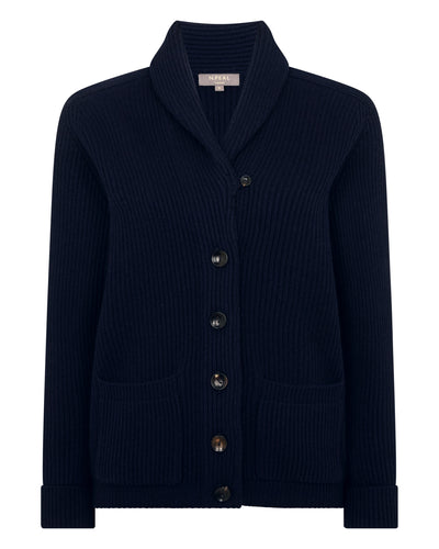 N.Peal Women's Kensington Cashmere Cardigan Navy Blue