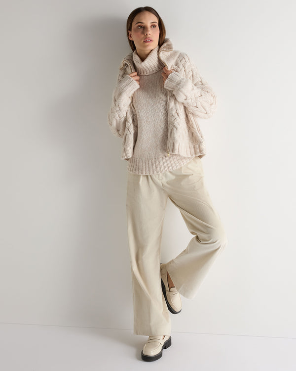 N.Peal Women's Hazel Hand Knit Cashmere Jumper Ecru White