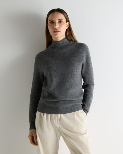 N.Peal Women's Honeycomb Knit Cashmere Jumper Elephant Grey