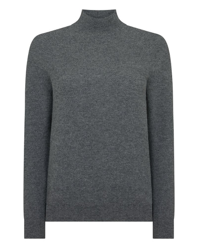 N.Peal Women's Honeycomb Knit Cashmere Jumper Elephant Grey