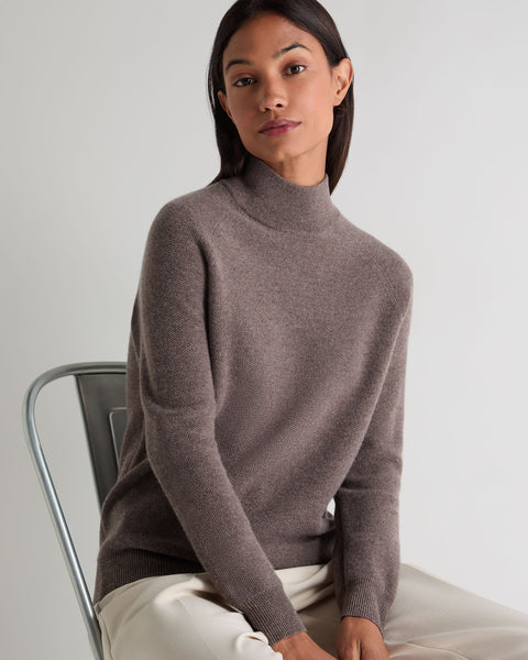 Women's Honeycomb Knit Cashmere Jumper Otter Brown | N.Peal