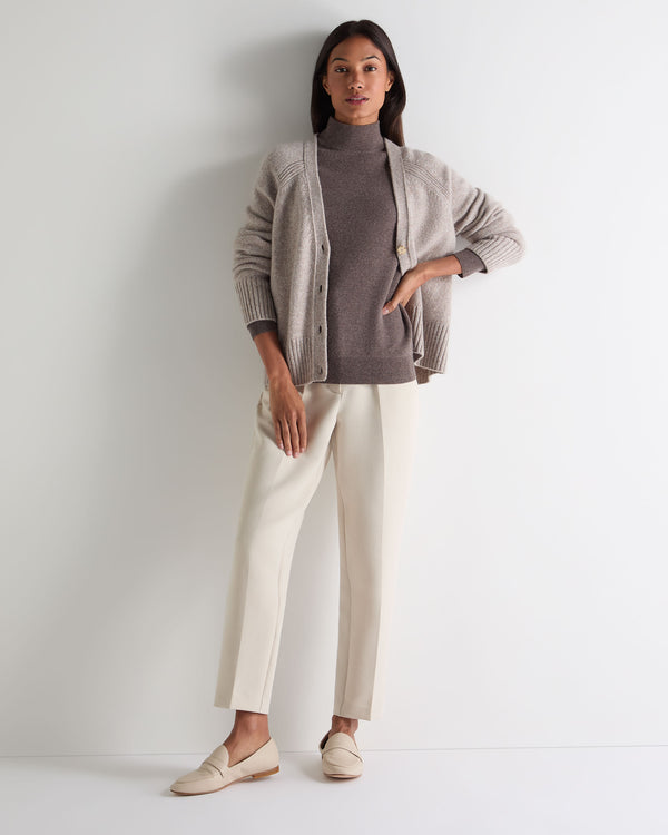 N.Peal Women's Honeycomb Knit Cashmere Jumper Otter Brown