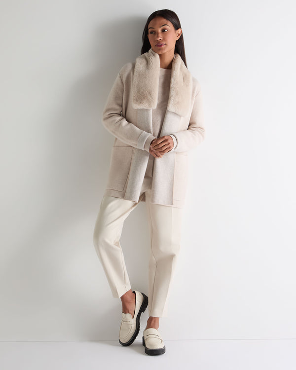N.Peal Women's Milano Cashmere Cardigan Ecru White