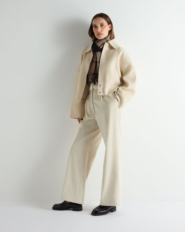 N.Peal Women's Woven Cashmere Short Jacket Off White