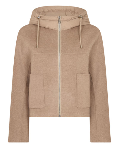 N.Peal Women's Down Hood Jacket Taupe Brown