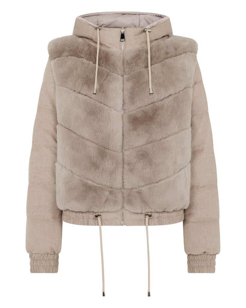 Women's Rex Front Padded Jacket Beige Brown | N.Peal