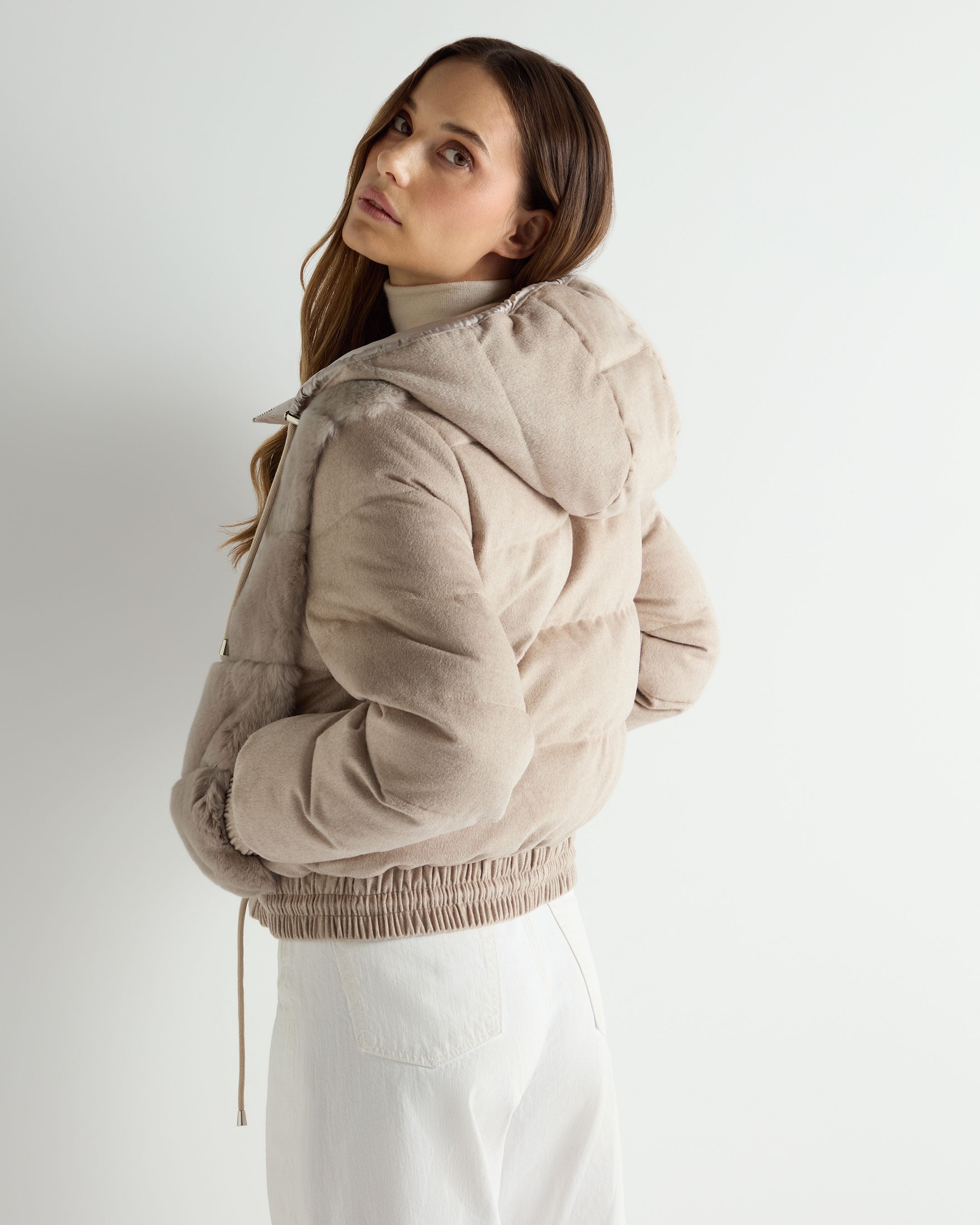 Women's Rex Front Padded Jacket Beige Brown | N.Peal