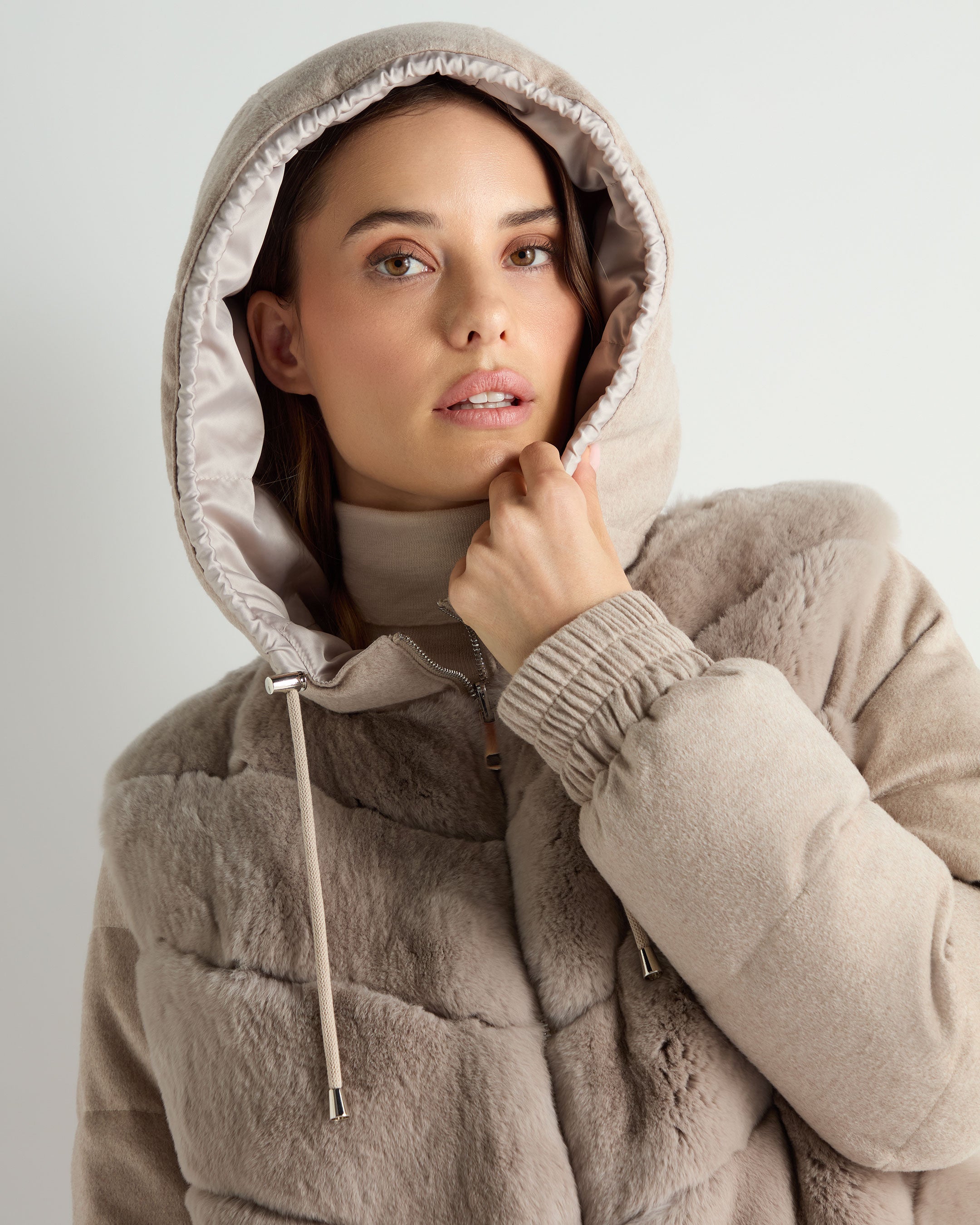 Women's Rex Front Padded Jacket Beige Brown | N.Peal