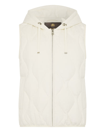Women's Padded Gilet With Hood White