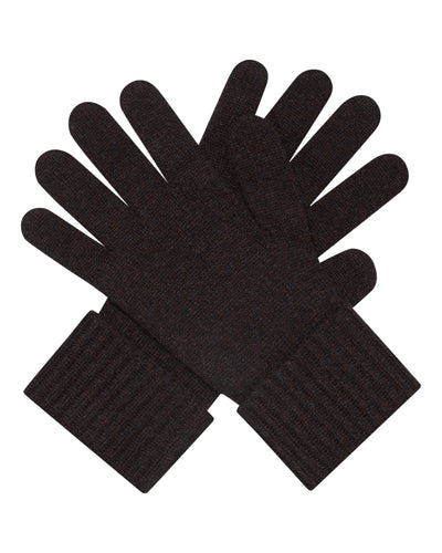N.Peal Women's Ribbed Cashmere Gloves Cocoa Brown