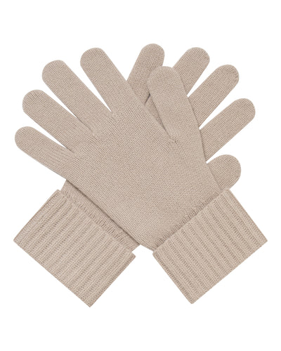 N.Peal Women's Ribbed Cashmere Gloves Cashew Brown