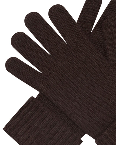 N.Peal Women's Ribbed Cashmere Gloves Redwood