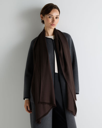N.Peal Women's Pashmina Cashmere Stole Redwood