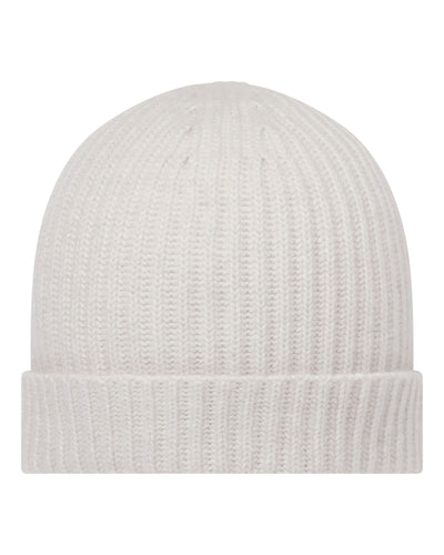 N.Peal Women's Ribbed Cashmere Hat With Lurex Frost White Sparkle