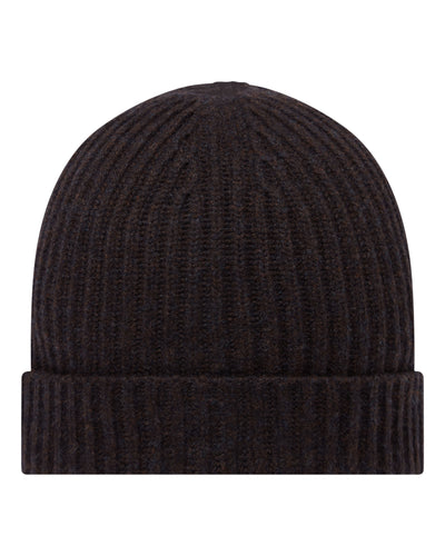 N.Peal Unisex Ribbed Cashmere Hat Cocoa Brown