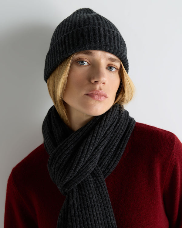 Unisex Ribbed Cashmere Hat 4