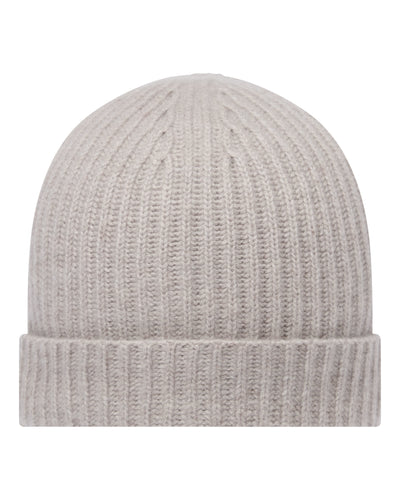 N.Peal Unisex Ribbed Cashmere Hat Oat Grey