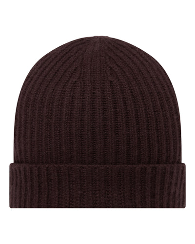 N.Peal Unisex Ribbed Cashmere Hat Redwood