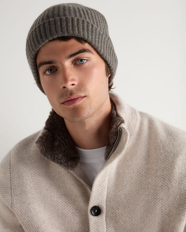 Unisex Ribbed Cashmere Hat 5