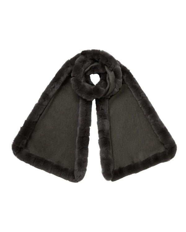 Women's Meribel Woven Fur Trim Scarf  1