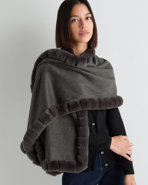 Women's Meribel Woven Fur Trim Scarf  2