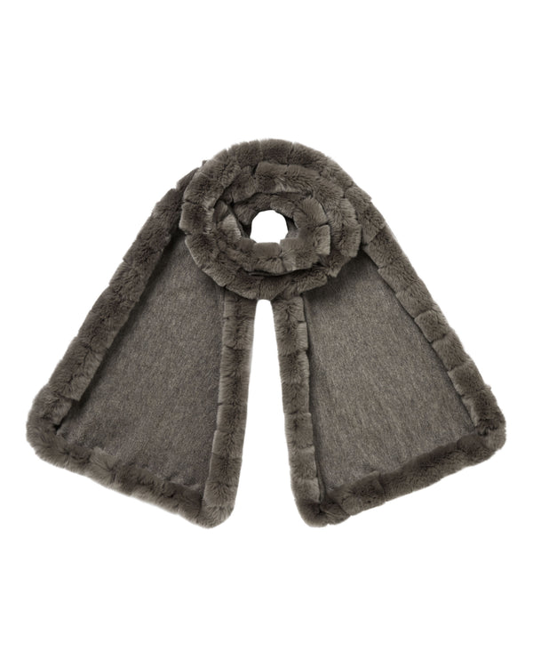 Women's Meribel Woven Fur Trim Scarf 1