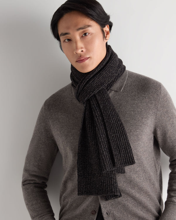Unisex Short Ribbed Cashmere Scarf 5