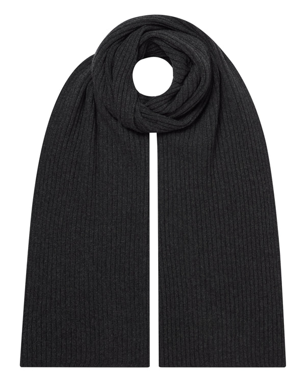 Unisex Short Ribbed Cashmere Scarf 1