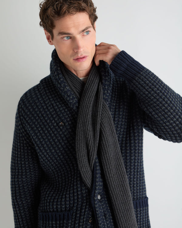 Unisex Short Ribbed Cashmere Scarf 3