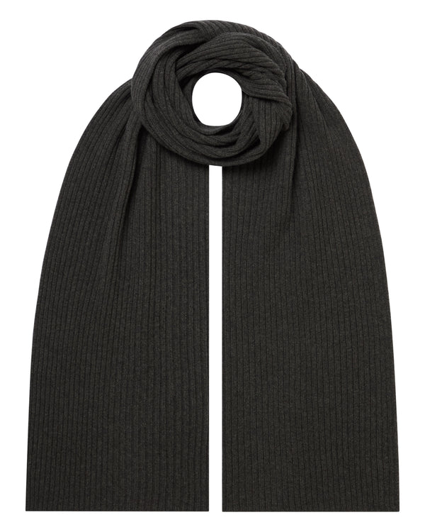 Unisex Short Ribbed Cashmere Scarf  1