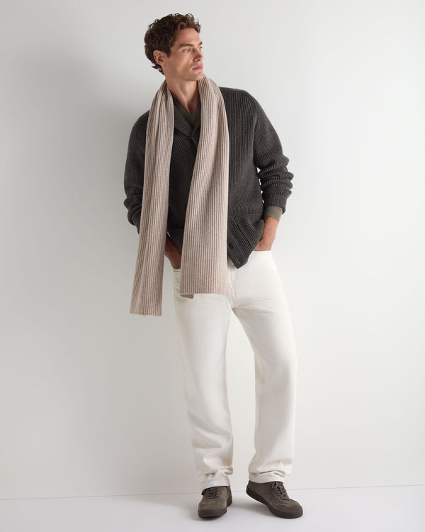 Unisex Short Ribbed Cashmere Scarf 3
