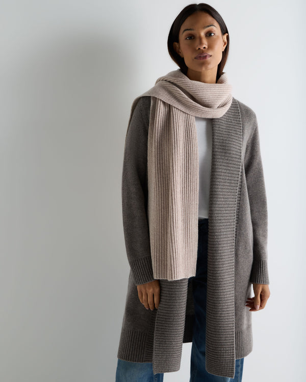 Unisex Short Ribbed Cashmere Scarf 2